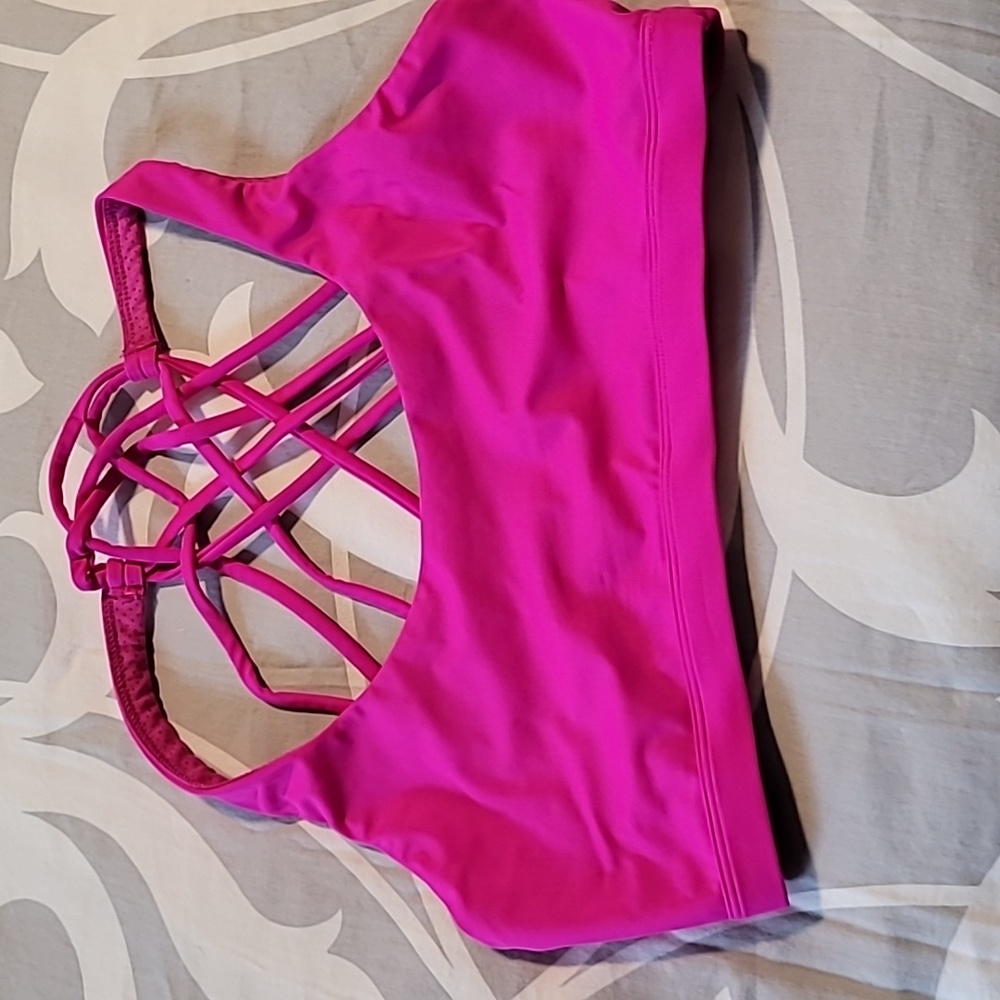 Hot pink sports bra